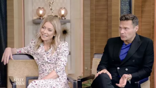 Robe à imprimé floral Isabel Marant Albi portée par Kelly Ripa vue en DIRECT avec Kelly et Ryan