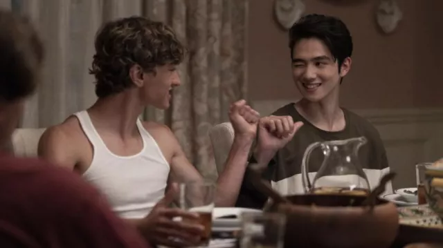 White Tank Top worn by Jeremiah (Gavin Casalegno) as seen in The Summer I Turned Pretty TV show outfits (Season 1 Episode 1)