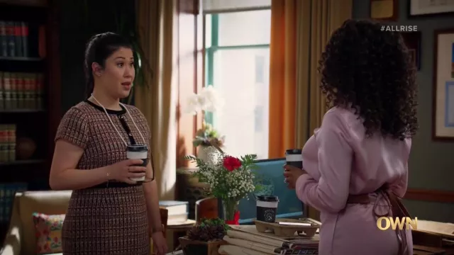 Hobbs Cassidy Tweed Midi Dress worn by Sherri Kansky (Ruthie Ann Miles) as seen in All Rise (S03E02)