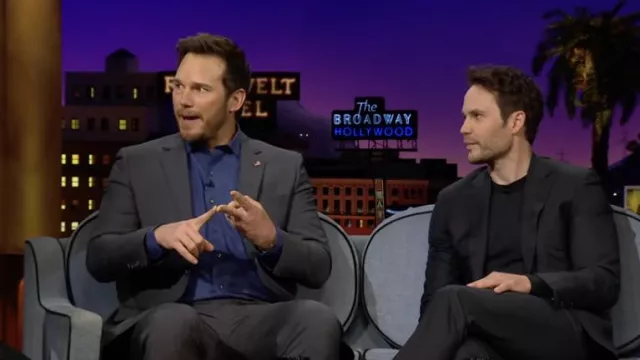 Blue Formal Shirt worn by Chris Pratt in The Late Late Show with James Corden