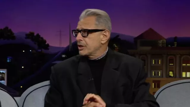 Black eyeglasses worn by Jeff Goldblum as seen in The Late Late Show with James Corden