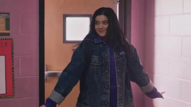 Lee Acid Wash Denim jacket worn by Kamala Khan (Iman Vellani) as seen in Ms. Marvel Tv series outfits (S01E02)