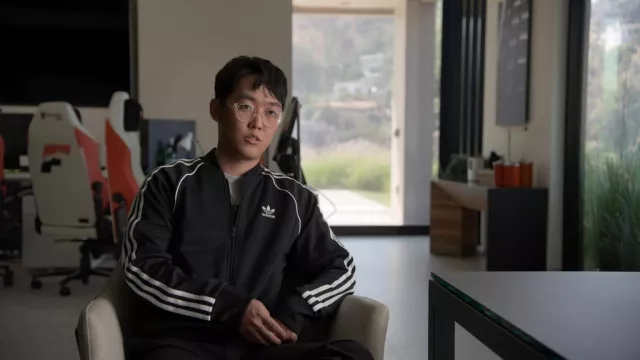 Adidas Track jacket in black worn by Nightfall (Youngbin Chung) as seen in Players TV show wardrobe (Season 1 Episode 6)