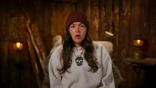 Skull Print Sweatshirt worn by Devon Smith in Snowflake Mountain (Season 1 Episode 4)