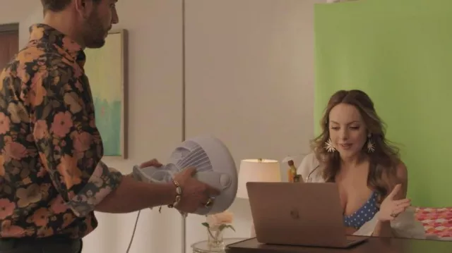 Blue Polka Dots Bra Bikini Top worn by Fallon Carrington (Elizabeth Gillies) as seen in Dynasty TV show (S05E01)