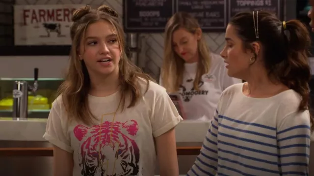 Chaser Tiger Bolt Graph­ic Tee worn by Presley (Jayden Bartels) as seen in Side Hustle (S02E11)
