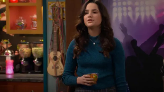 T Tahari Mock Neck Sweater worn by Lex (Jules LeBlanc) as seen in Side Hustle (S02E13)