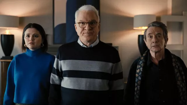 Theory Arnauld Striped Crewneck Merino Sweater worn by Charles-Haden Savage (Steve Martin) as seen in Only Murders in the Building (S02E01)