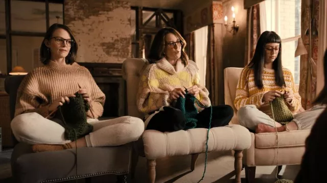 Free People Check Me Out Sweater worn by Cinda Canning (Tina Fey) as seen in Only Murders in the Building (S02E01)
