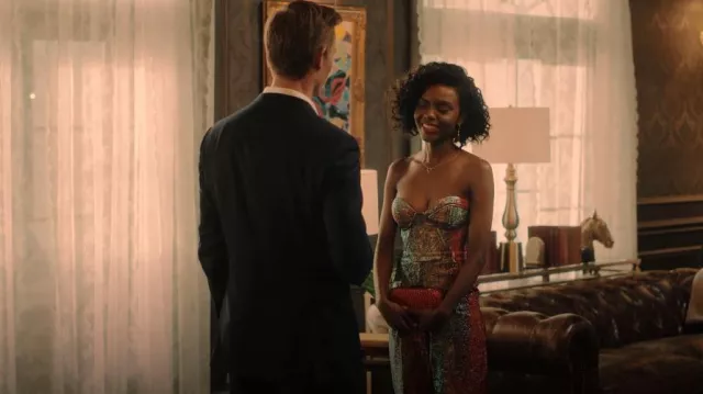 Kai Collective Cherry Glaze Corset worn by Zenzi Fullington (Ashleigh Murray) as seen in Tom Swift (S01E01)