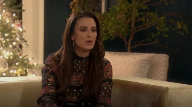 Farm Rio Long Sleeve Dress worn by Kyle Richards as seen in The Real Housewives of Beverly Hills (S12E09)