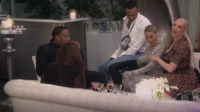 Dsquared2 Print Mi­ni Shirt Dress worn by Erika Jayne as seen in The Real Housewives of Beverly Hills (S12E09)