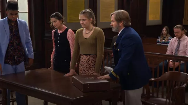 Maje Ras­simy Sleeve­less Knit Dress worn by Lex (Jules LeBlanc) as seen in Side Hustle (S01E25)