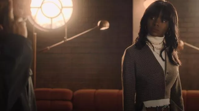 A.W.A.K.E. MODE Collarless Jacket worn by Zenzi Fullington (Ashleigh Murray) as seen in Tom Swift (S01E06)
