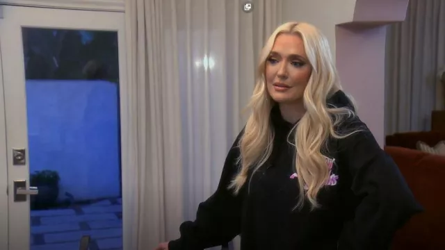 Boys Lie Heaven Sighs Pink Hoodie worn by Erika Jayne as seen in The Real Housewives of Beverly Hills (S12E04)