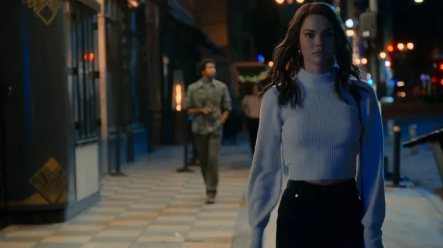 ASTR The Label Tie Back Mock Neck Sweater worn by Callie Adams Foster (Maia Mitchell) as seen in Good Trouble (S04E01)