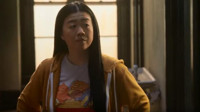 Hot Topic Ramen And Cats T Shirt worn by Alice Kwan (Sherry Cola) as seen in Good Trouble (S04E02)