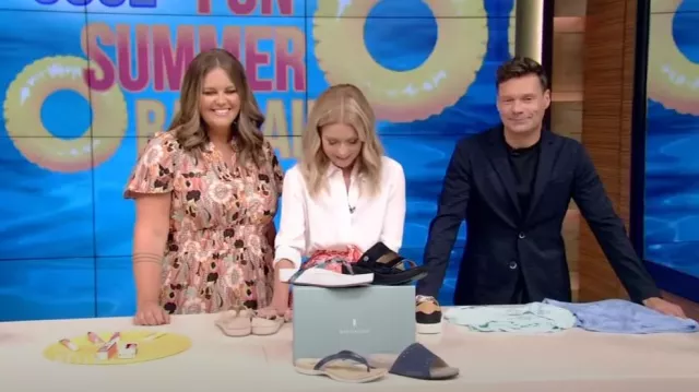 Anthropologie Maxi Robe portée par Monica Mangin vue en LIVE avec Kelly et Ryan le 08 juillet 2022