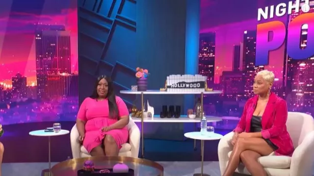 Bardot Helena Faux Leather Minidress worn by  Monique Kelley as seen in  E! News Nightly Pop on 08 July 2022