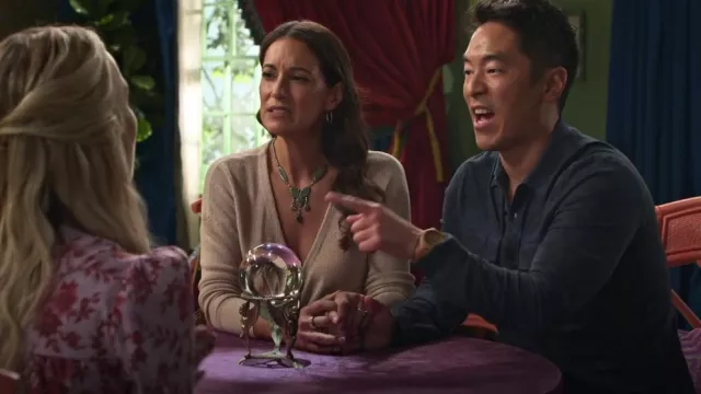 L'Agence Synthetic Blair Crossover Pullove worn by Amy (Angelique Cabral) as seen in Maggie (S01E06)