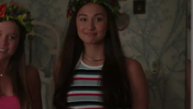 Striped Crop Top worn by Belly (Lola Tung) in The Summer I Turned Pretty TV series outfits (Season 1 Episode 3)