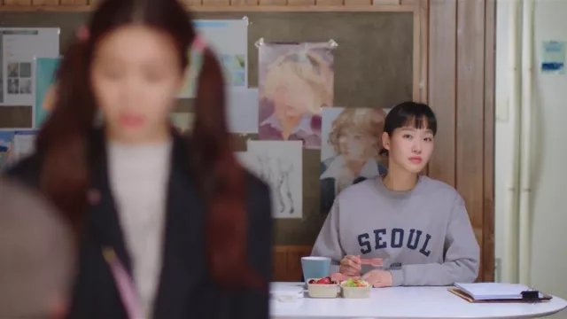 Seoul Pullover Sweatshirt worn by Kim Yumi (Kim Go-eun) in Yumi's Cells TV series outfits (Season 2 Episode 12)