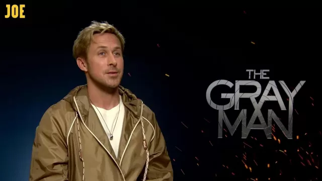 Veste à capuche Gucci Satin-nylon portée par Ryan Gosling pour The Gray Man Movie Press Junket