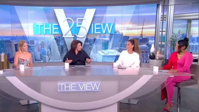 Lafayette 148 New York Upland Belted Midi Shirt Dress worn by Ana Navarro as seen in The View on 22 July 2022