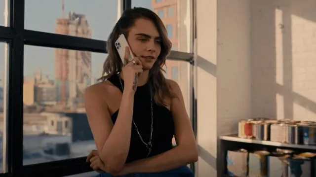Agolde Bea Rib Knit Cut Out Tank worn by Alice (Cara Delevingne) as seen in Only Murders in the Building (S02E05)