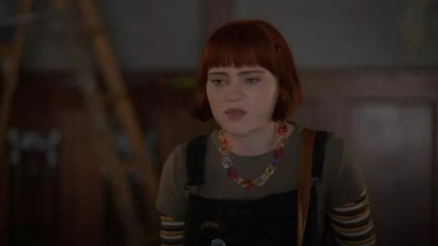 H&M Rib knit top In khaki Green worn by Scarlett (Sierra McCormick) as seen in American Horror Stories (S01E01)