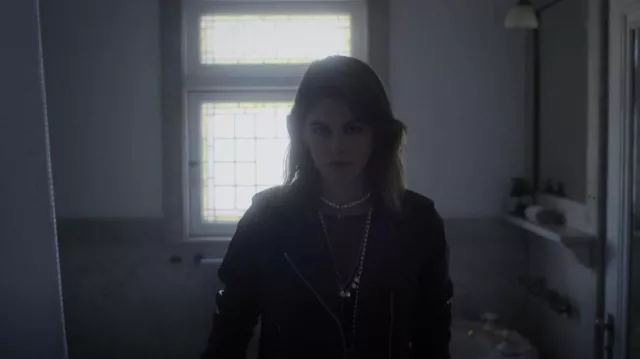 Topshop Faux Leather Biker Jacket worn by Ruby (Kaia Jordan Gerber) as seen in American Horror Stories (S01E02)