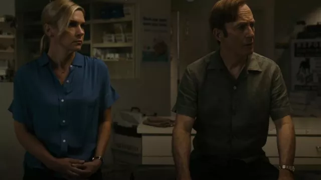 Caslon Linen Blend Camp Shirt worn by Kim Wexler (Rhea Seehorn) as seen in Better Call Saul (S06E06)