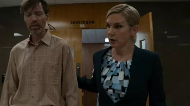 Calvin Klein Pleated-Neck Top worn by Kim Wexler (Rhea Seehorn) as seen in Better Call Saul (S06E09)