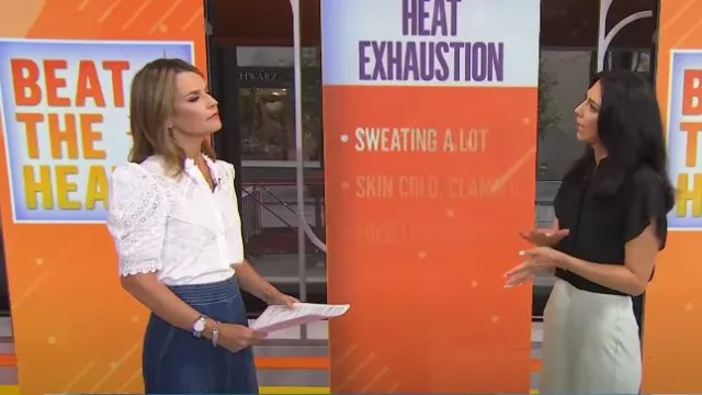 Love The Label Paola Top worn by Savannah Guthrie as seen in Today on 25 July 2022