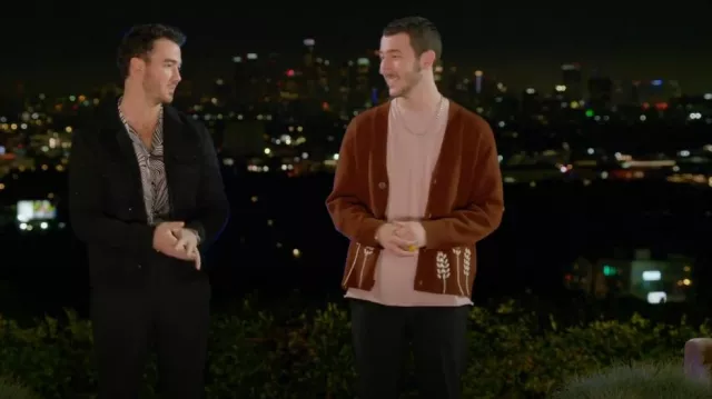 Sandro Wheat Cardi­gan worn by Frankie Jonas as seen in Claim to Fame (S01E01)