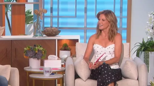 G. Label Choi Sweetheart Bustier worn by Natalie Morales as seen in The Talk on 25 July 2022