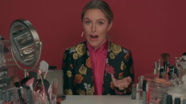 Etro Floral-Print Corset-Back Jacket worn by Malindaz (Taylor Louderman) as seen in Evil (S03E03)