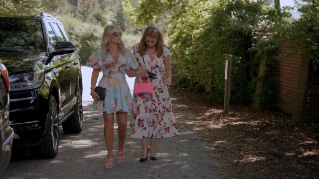 Tanya Taylor Ophelia Printed Linen Midi Dress worn by Jill Zarin as seen in The Real Housewives Ultimate Girls Trip (S02E04)