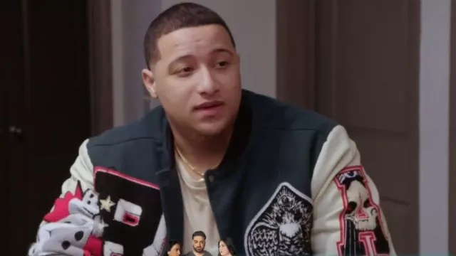 Reason Spoiler Varsity Jacket worn by Pedro Jimeno as seen in The Family Chantel (S04E05)