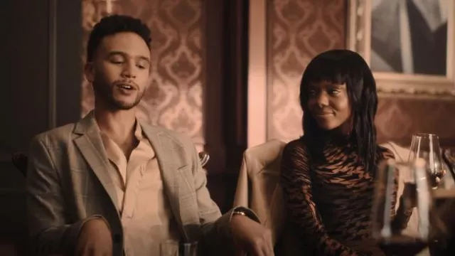 Mugler Semi Sheer Star Print Top worn by Zenzi Fullington (Ashleigh Murray) as seen in Tom Swift (S01E09)