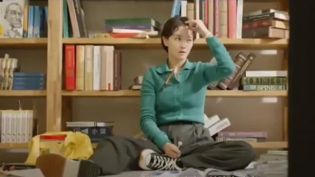 Bottega Veneta Technical Cotton Mesh Cardigan worn by Kim Da-Li (Park Gyu-young) as seen in Dali & the Cocky Prince (S01E01)