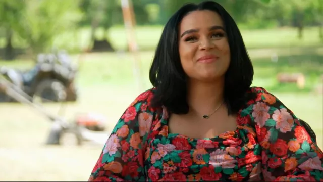 Robe Twisted J Boutique Rose Mary portée par Jasmine Davis vue dans Big Brother (S24E01)