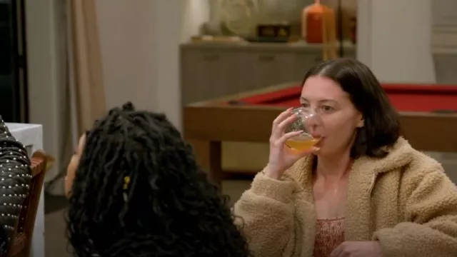 Lulus Cropped Teddy Jacket worn by Pepper as seen in Claim to Fame (S01E02)