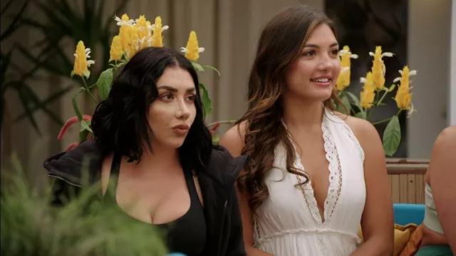 Area Stars Farrah Dress worn by Karime Pindter as seen in All Star Shore (S01E04)