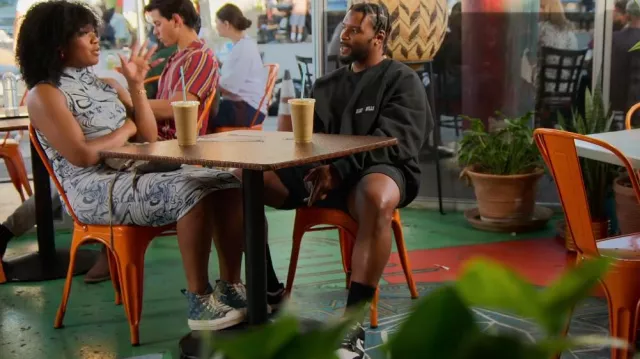 Louis Vuitton LV Squad Sneaker Boot worn by Tylynn as seen in Sweet Life:  Los Angeles (S02E02)