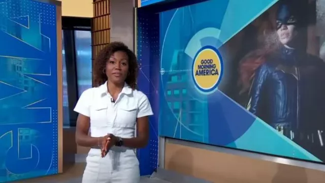 Good American Fit for Success Stretch Cotton Twill Jumpsuit worn by  Janai Norman as seen in Good Morning America on 04 August 2022