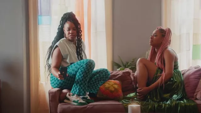 Zara White and Green Sneak­ers worn by Malika (Toccarra Cash) as seen in Everything's Trash (S01E02)