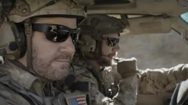 Wiley X Black sunglasses worn by Jason Hayes (David Boreanaz) as seen in SEAL Team TV series wardrobe (Season 5 Episode 4)