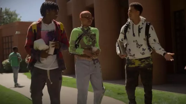 Eleven Paris Two Tone Camo Jogger Pants worn by Andre Johnson, Jr. (Marcus Scribner) as seen in grown-ish (S05E03)