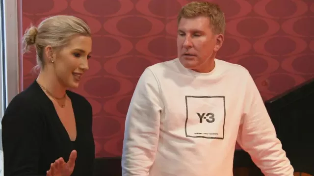 Y-3 Men's Reflective Square Logo Sweatshirt worn by Todd Chrisley as seen in Chrisley Knows Best (S09E25)